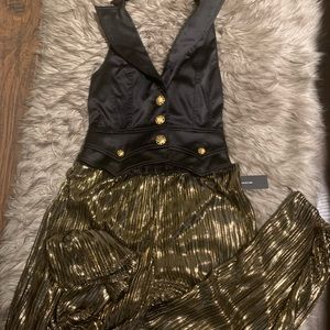 Black marciano top with gold hardware